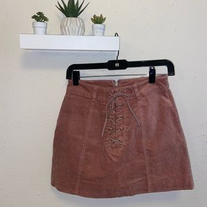 super cute suede lace up skirt